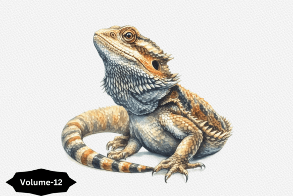 Bearded Dragon Watercolor Clipart – Adorable Illustrations for Crafters & Etsy Sellers