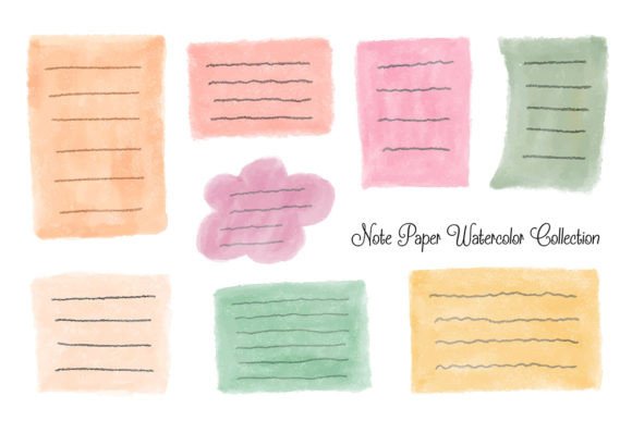 Cute Sticky Note Paper Watercolor Illustrations for Local Brand Charm