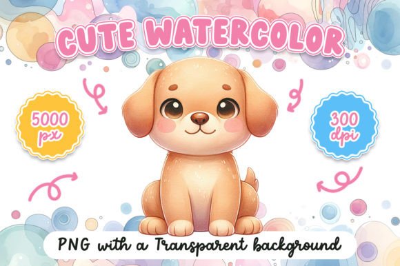 Cute Watercolor Dog Illustrations for Local Branding and Packaging