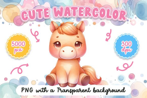 Cute Watercolor Horse Illustration: A Fresh Visual for Branding & Marketing