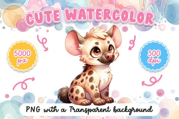 Cute Watercolor Hyena: A Versatile Illustration for Playful Blog Graphics