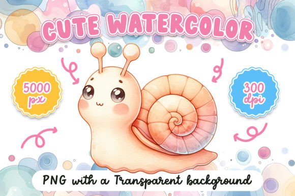 Cute Watercolor Snail Illustrations for Crafters & Etsy Sellers