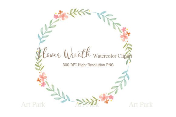 Floral Watercolor Wreath Clipart for Bloggers and Digital Publishers