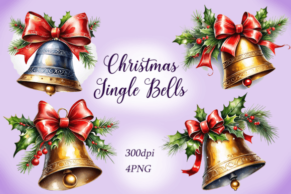 h1Watercolor Jingle Bells Clipart for Festive Illustrations and Digital Products/h1