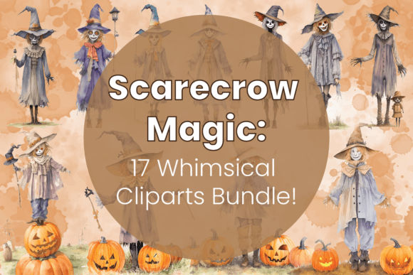 h1Watercolor Scarecrow Illustrations for Branding & Marketing Visuals/h1