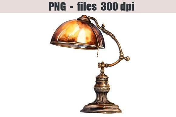 Lamp Watercolor Clipart Adds Artistic Flair to Blog Graphics and Editorial Design