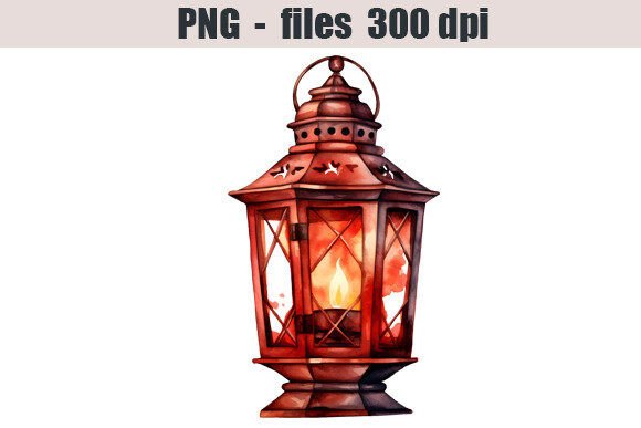 Lantern Watercolor Clipart for Branding & Marketing Illustrations