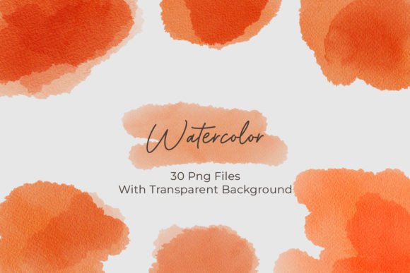 Orange Watercolor Stains Splashes PNG for Real Business Branding and Packaging
