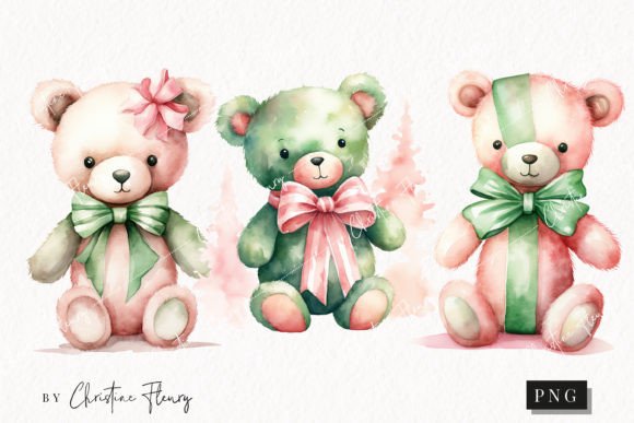 Pastel Watercolor Teddy Bears Illustrations for Soft, Inviting Blog Design