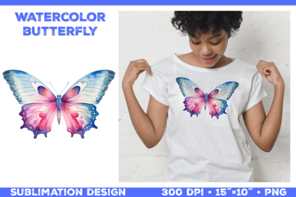 Watercolor Butterfly T-Shirt Design – A Versatile Illustration for Crafters & Handmade Sellers