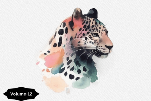 Watercolor Leopard Clipart Volume –12: Illustrations That Elevate Brand Storytelling
