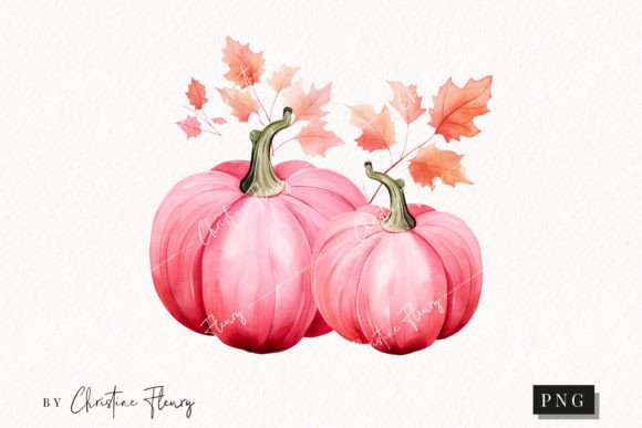 Watercolor Pink Leafy Pumpkins Clipart: A Brand Designer’s Review for Local Business Branding & Packaging