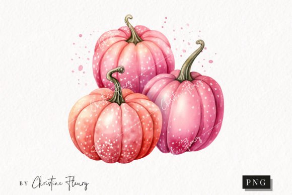 Watercolor Pink Spotted Pumpkins Clipart: A Brand Designer’s Review for Local Business Visuals