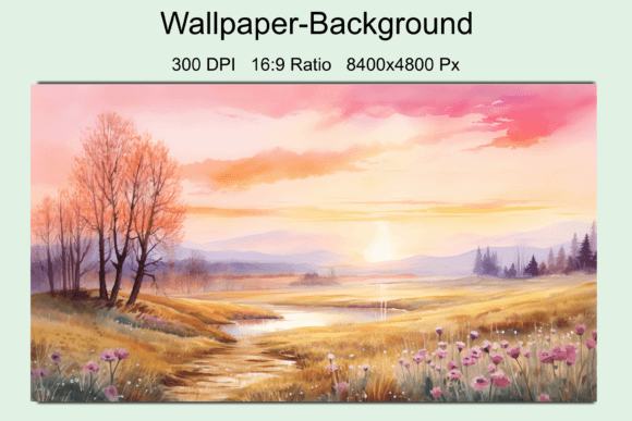 Watercolor Spring Landscape at Sunset Review